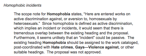 homophobic incidents heading rejection